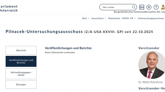 Endet das Schweigen der Protokolle im Pilnacek U-Ausschuss am Donnerstag?