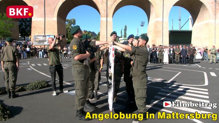 Feierliche Angelobung von 102 Rekrutinnen und Rekruten in der Stadtgemeinde Mattersburg